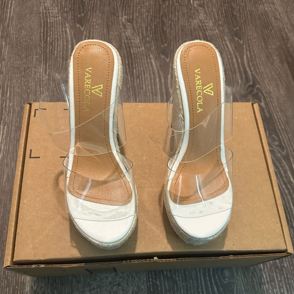 VARECOLA Women Slip On Espadrille Platform Wedge Sandals